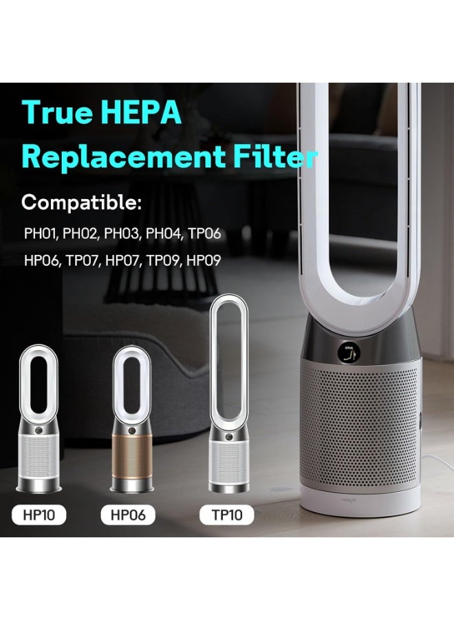 م.ا & ف'س فلتر بديل 360° Combi 2 في 1 HEPA+كربون متوافق مع أجهزة دايسون TP06 HP06 PH02 PH01 PH03 PH04 HP09 TP09 HP07 TP07 TP10 HP10، فلتر بديل HEPA حقيقي من الدرجة H13 - Image 3
